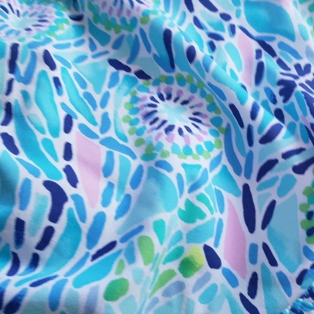 Lilly Pulitzer Pico High Cut Bottoms blue Ibiza open water new with tag size 14